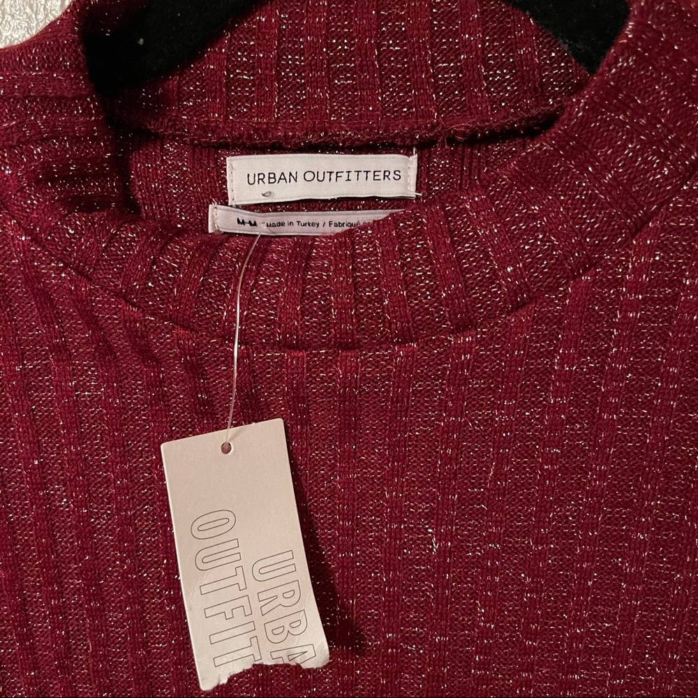 NWT UO Sofia Shimmer Ribbed Sweater Mock Dress - Picture 4 of 5